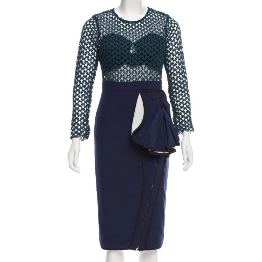 Self-Portrait Cutwork Ruffle Dress